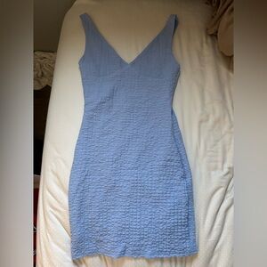 light blue textured mini dress size small